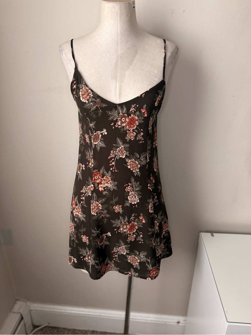 Forever 21 Brown Floral Cami Mini Dress Size S